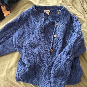 L.L. Bean Women's Blue Button-Up Cardigan